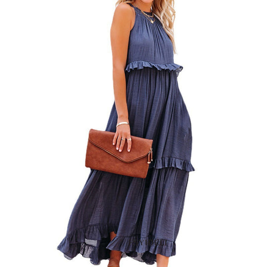 Damen Maxikleid mit voluminösem Rock Heidi-Mode