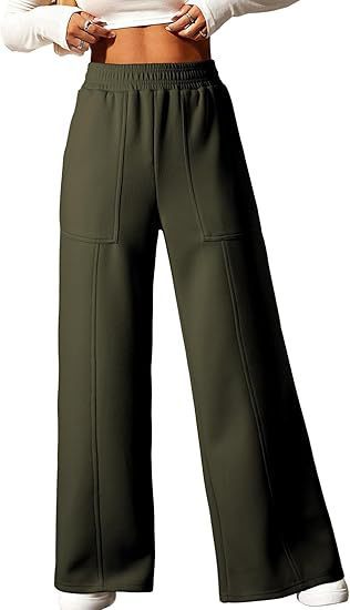 Damen weite Lounge-Hose mit elastischem Bund und praktischen Seitentaschen Heidi-Mode