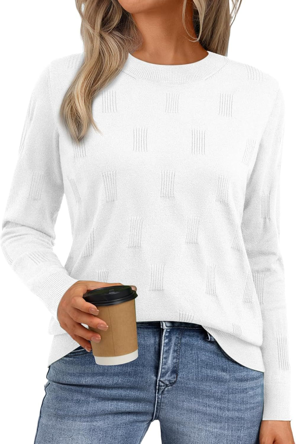 Damen Strickpullover mit strukturiertem Muster und lässigem Schnitt Heidi-Mode