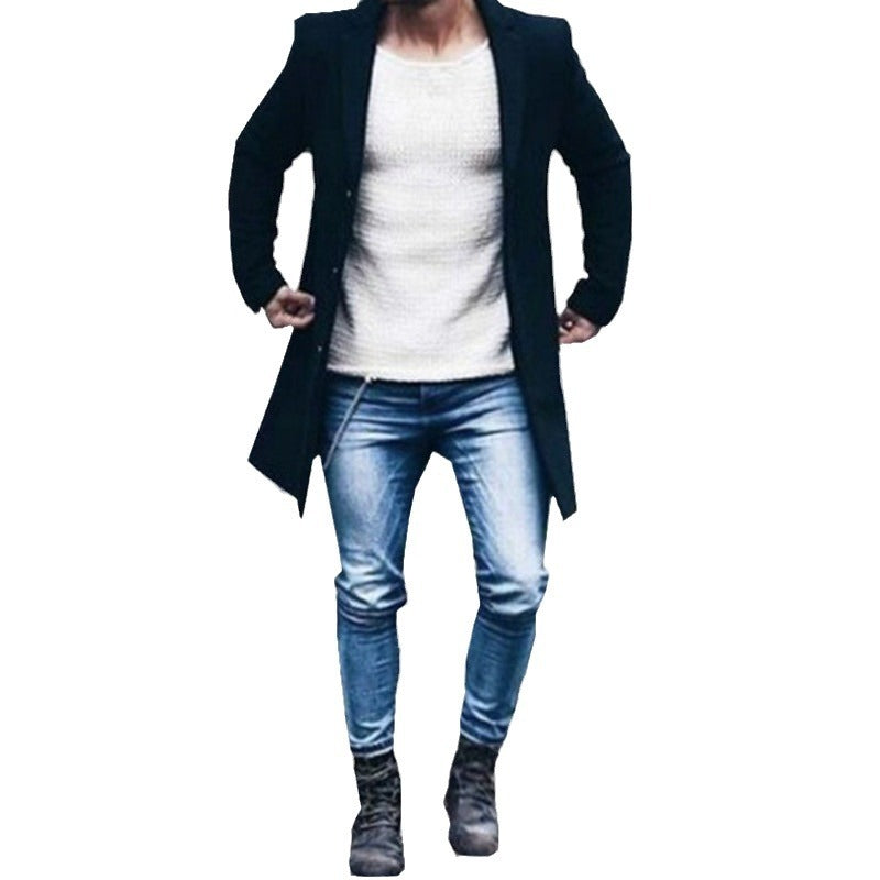 Herren eleganter Mantel mit hochwertigen Details Heidi-Mode