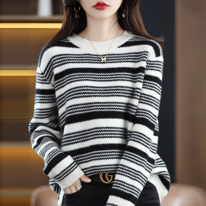 Damen gemusterter Strickpullover Heidi-Mode