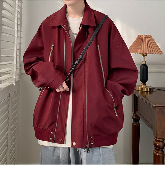 Damen Oversized Jacke mit innovativem Reißverschluss und lässigem Schnitt Heidi-Mode