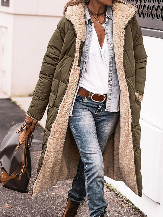 Damen Teddy-Parka mit besonders weichem Innenfutter und figurbetontem Design Heidi-Mode