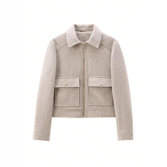 Damen modische kurz geschnittene Jacke mit praktischen Pattentaschen Heidi-Mode