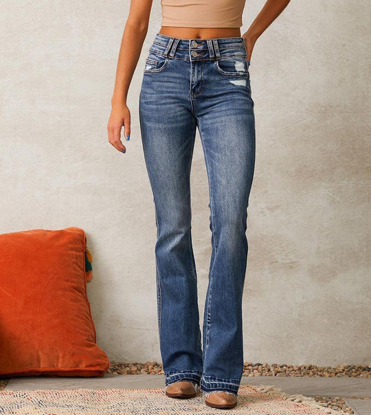 Damen Hochgeschnittene Flared Jeans Heidi-Mode