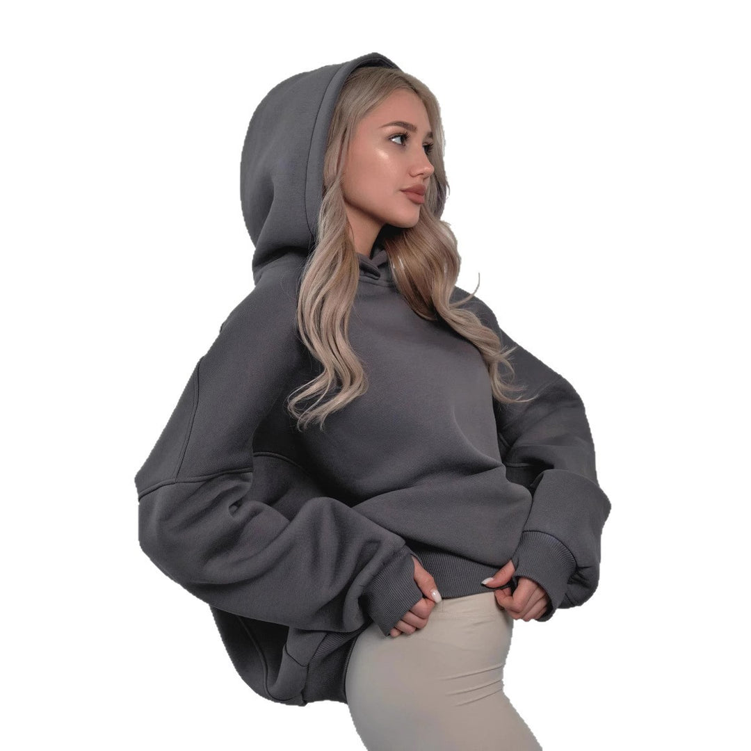 Damen oversized Kapuzenpullover mit lässigem Schnitt und Kängurutasche Heidi-Mode