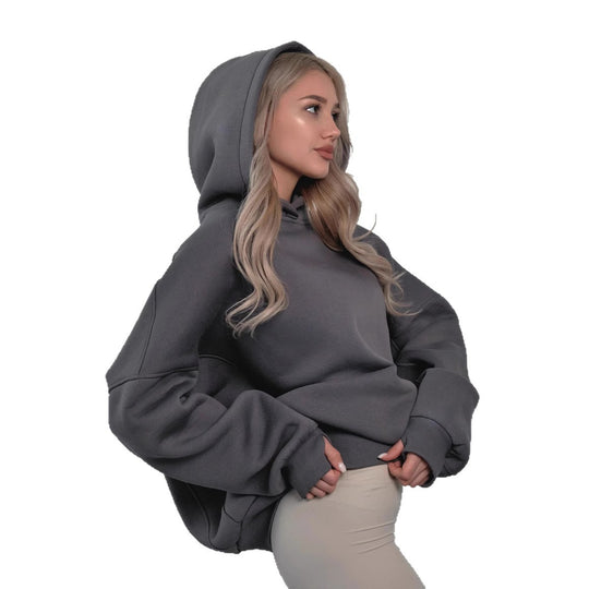 Damen oversized Kapuzenpullover mit lässigem Schnitt und Kängurutasche Heidi-Mode