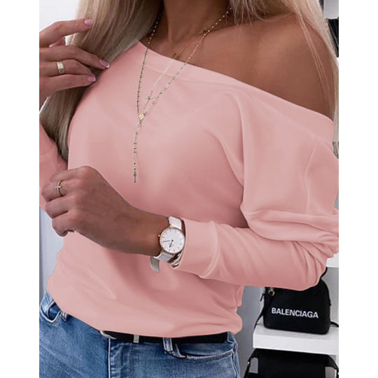Damen Off-Shoulder Freizeit Pullover Top Heidi-Mode