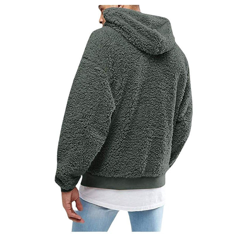 Herren kuschelige Fleece-Hoodie mit hohem Kragen Heidi-Mode