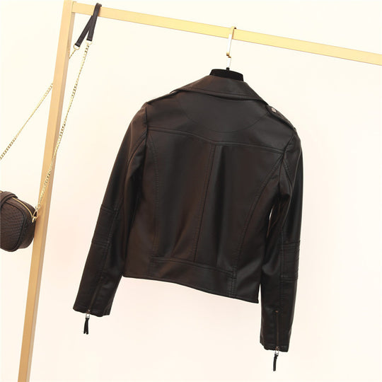 Damen Bikerjacke mit asymmetrischem Reißverschluss und dekorativen Nieten Heidi-Mode