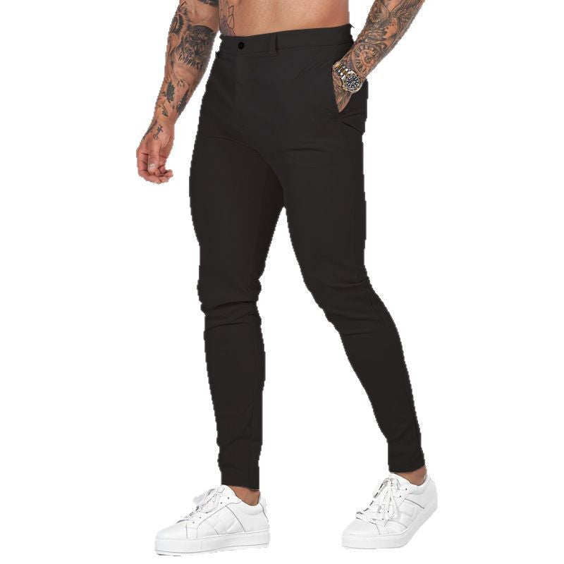 Herren elegante Slim-Fit Chinohose mit elastischem Bund und praktischen Taschen Heidi-Mode