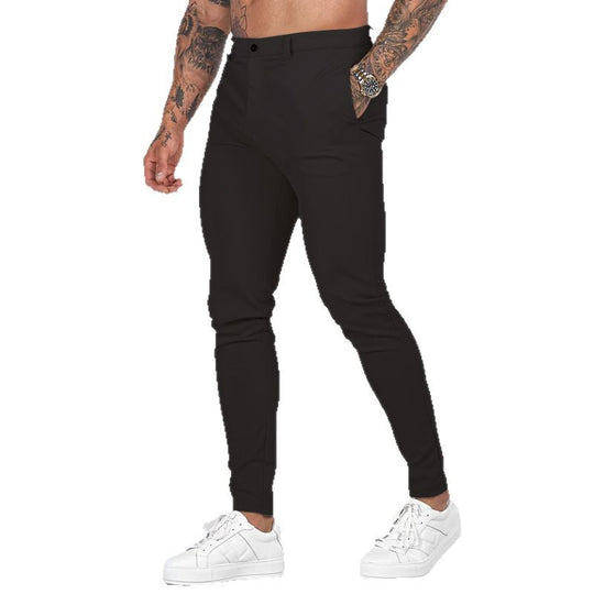 Herren elegante Slim-Fit Chinohose mit elastischem Bund und praktischen Taschen Heidi-Mode