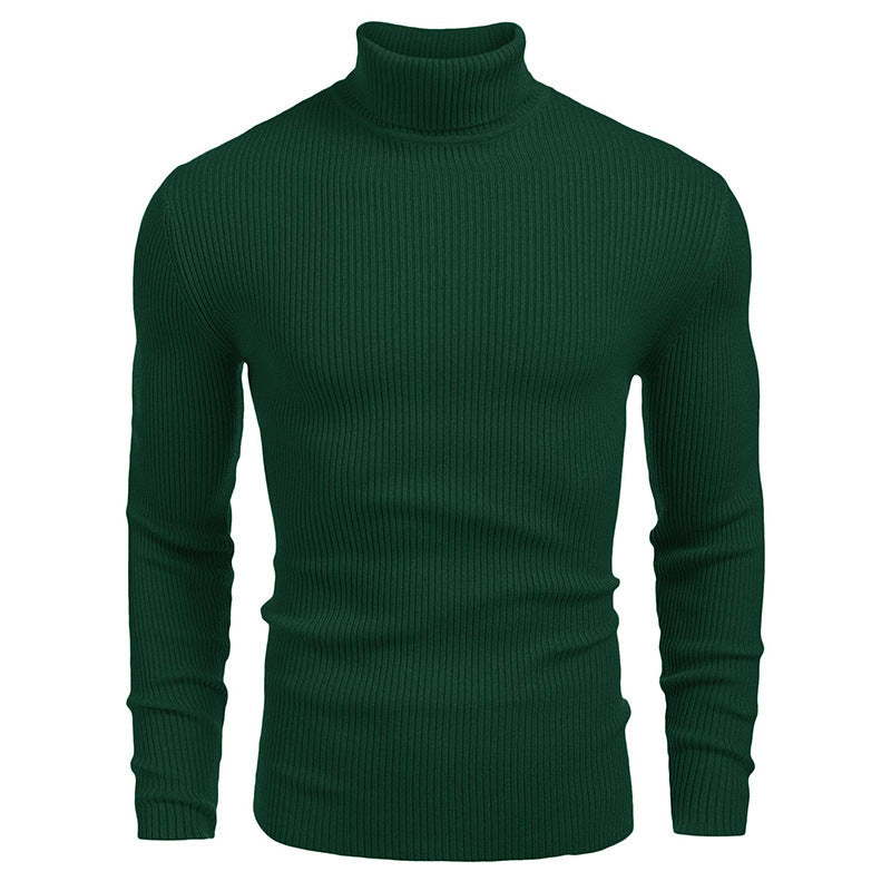 Herren Rollkragenpullover aus feinem Rippstrick Heidi-Mode