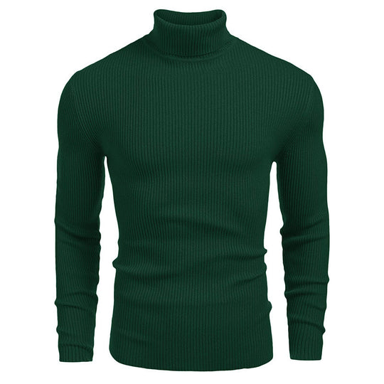 Herren Rollkragenpullover aus feinem Rippstrick Heidi-Mode