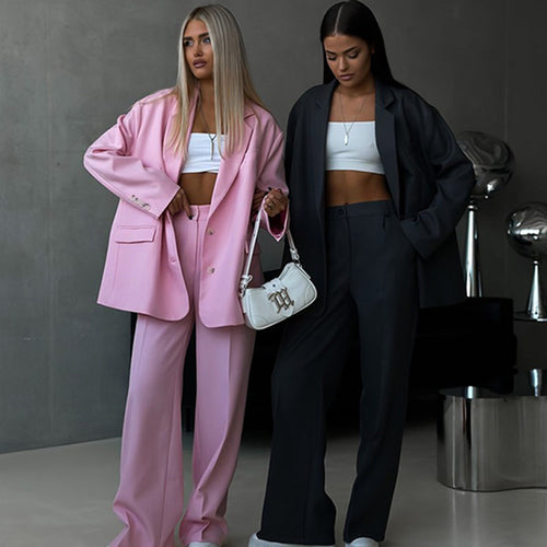 Damen elegantes Blazer-Set mit weitem Schnitt Heidi-Mode