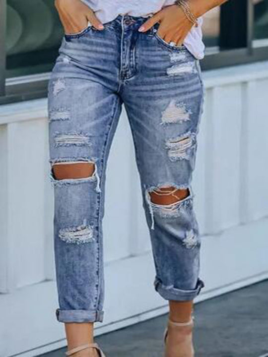 Damen Ripped Jeans im Used-Look Heidi-Mode