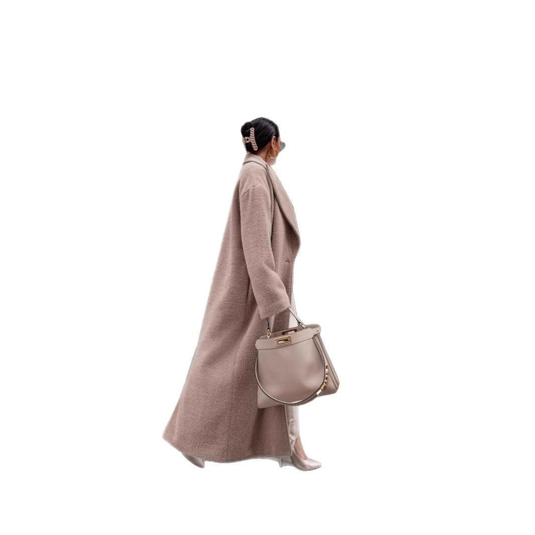 Damen Eleganter und warmer Wollmantel mit schmalem Schnitt Heidi-Mode