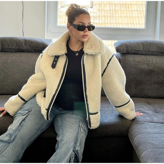 Damen Fleecejacke mit hohem Kragen Heidi-Mode