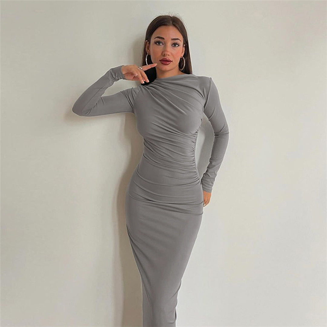 Damen figurbetontes Langarmkleid Heidi-Mode