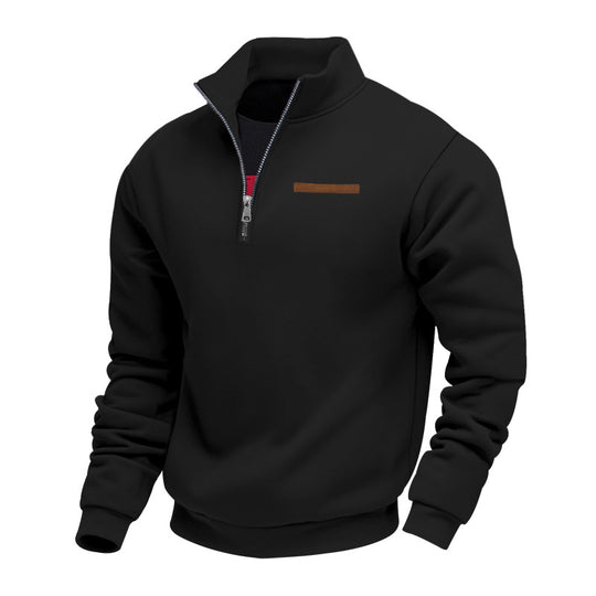 Herren Hochwertiger Fleece-Pullover mit halbem Reißverschluss Heidi-Mode