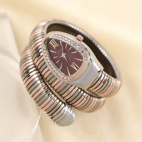 Heidi-Mode | Schlangenuhr mit Quarzbewegung und Persönlichem Armband
