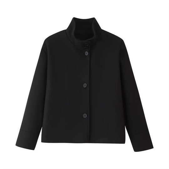 Damen Übergangsjacke mit modernem Reverskragen und eleganten Knopfdetails Heidi-Mode