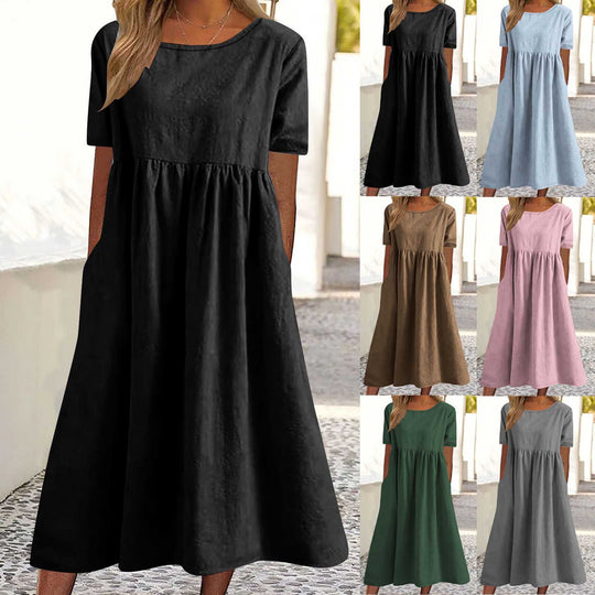 Damen lässiges Maxikleid mit Taschen Heidi-Mode