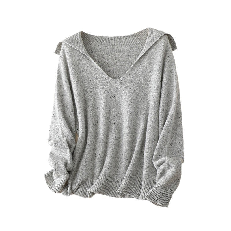 Damen Lässiger V-Ausschnitt Strickpullover Heidi-Mode