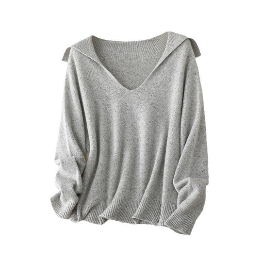 Damen Lässiger V-Ausschnitt Strickpullover Heidi-Mode