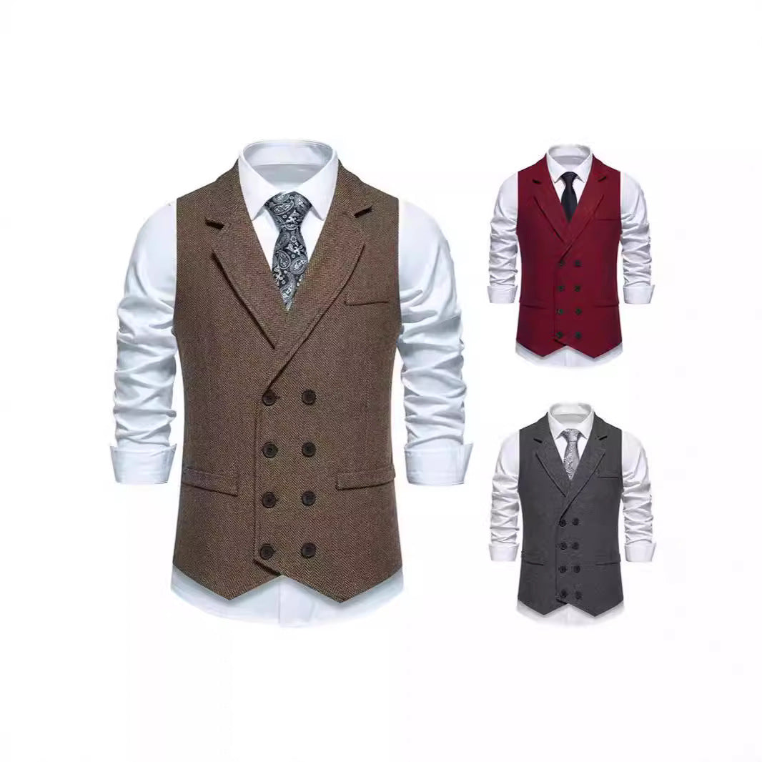 Herren Elegante Anzugweste mit klassischem Hahnentrittmuster und modernem Schnitt Heidi-Mode