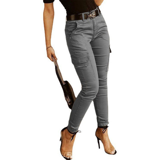 Damen Cargo-Hose mit figurbetontem Schnitt und vielen praktischen Taschen Heidi-Mode