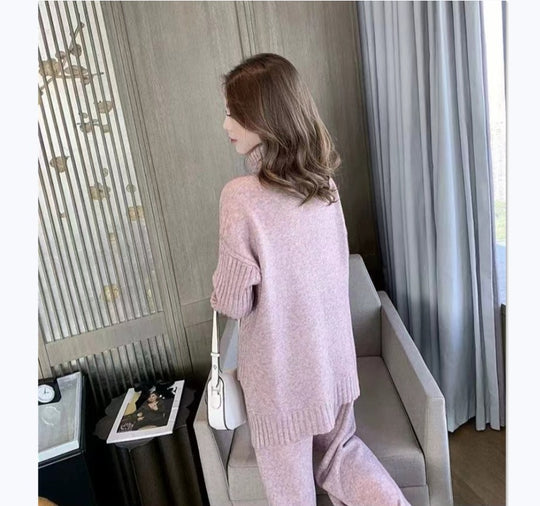 Damen Weicher Strickpullover mit hohen Kragen und lässigem Schnitt Heidi-Mode