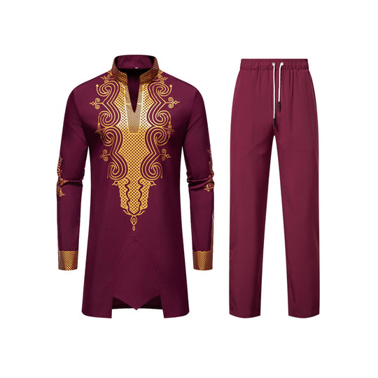 Herren traditionelles Outfit mit aufwendigem Muster Heidi-Mode