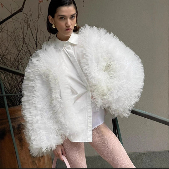 Damen Voluminöse Tülljacke Heidi-Mode