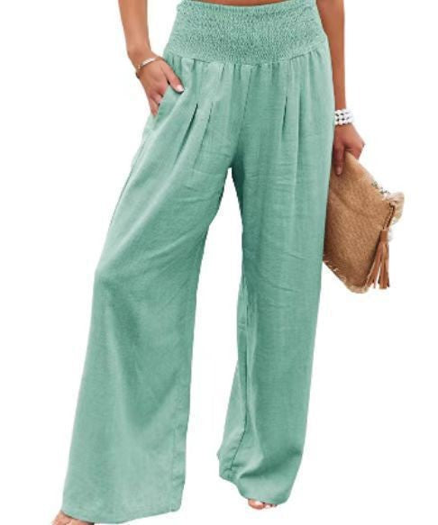 Damen Weite Sommerhose mit elastischem Bund und lockerer Passform Heidi-Mode