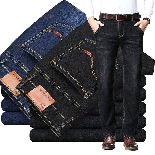 Herren klassische Jeans im lässigen Business-Stil mit besonders bequemer Passform Heidi-Mode