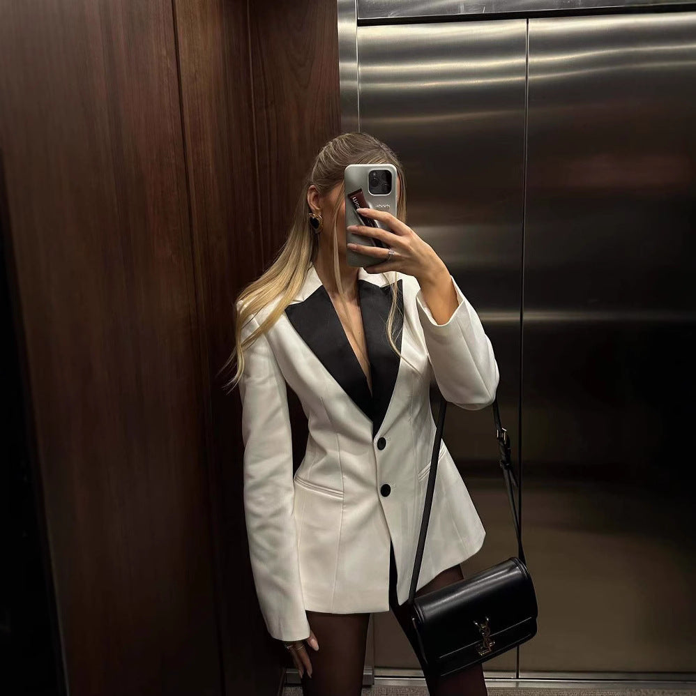 Damen Blazer mit kontrastierendem Revers Heidi-Mode