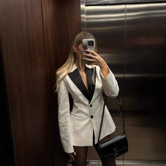 Damen Blazer mit kontrastierendem Revers Heidi-Mode