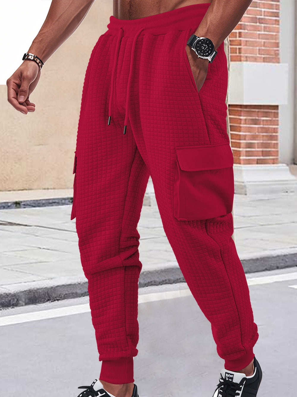 Herren Cargo-Jogginghose mit atmungsaktivem Material und praktischen Seitentaschen Heidi-Mode