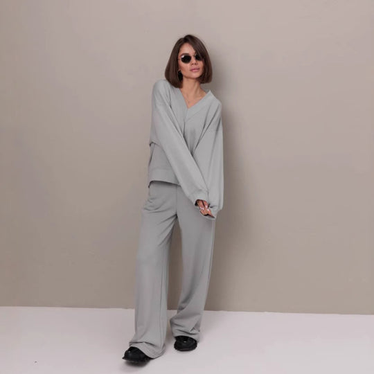 Damen lässiges Sweatshirt- und Jogginghose-Set Heidi-Mode