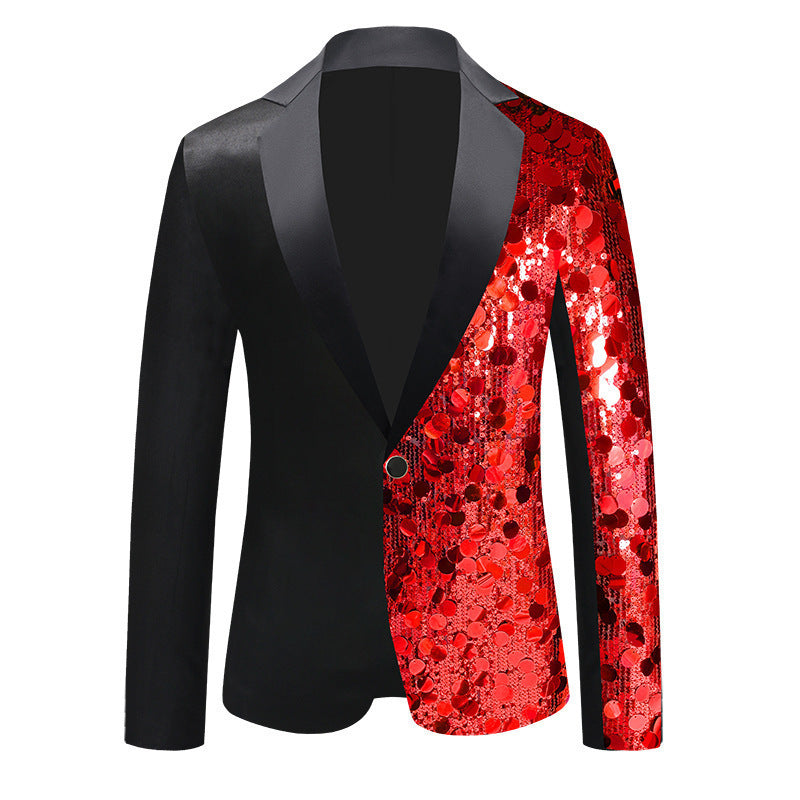 Damen Glitzernder Sequin Blazer mit elegantem Schalkragen Heidi-Mode