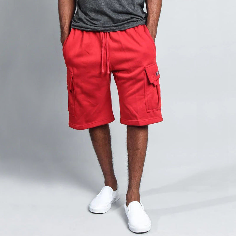 Herren Cargo-Shorts aus atmungsaktivem Sweatstoff mit verstellbarem Kordelzug und praktischen Taschen Heidi-Mode
