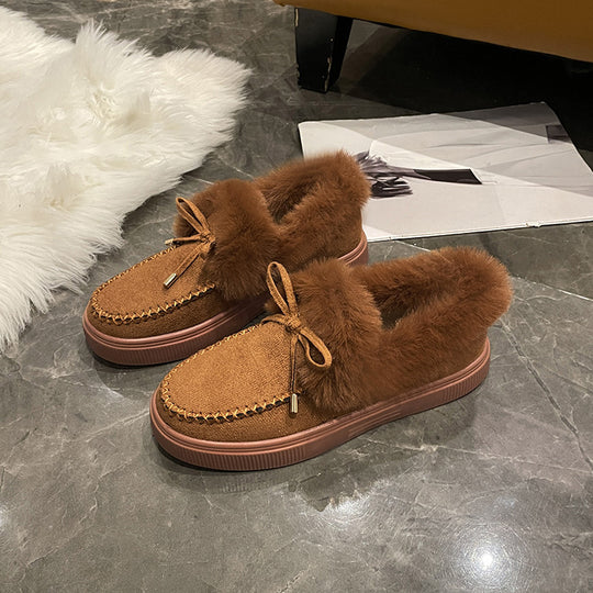 Damen Fleece gefütterte Slipper mit modischem Komfort und rutschfester Sohle Heidi-Mode