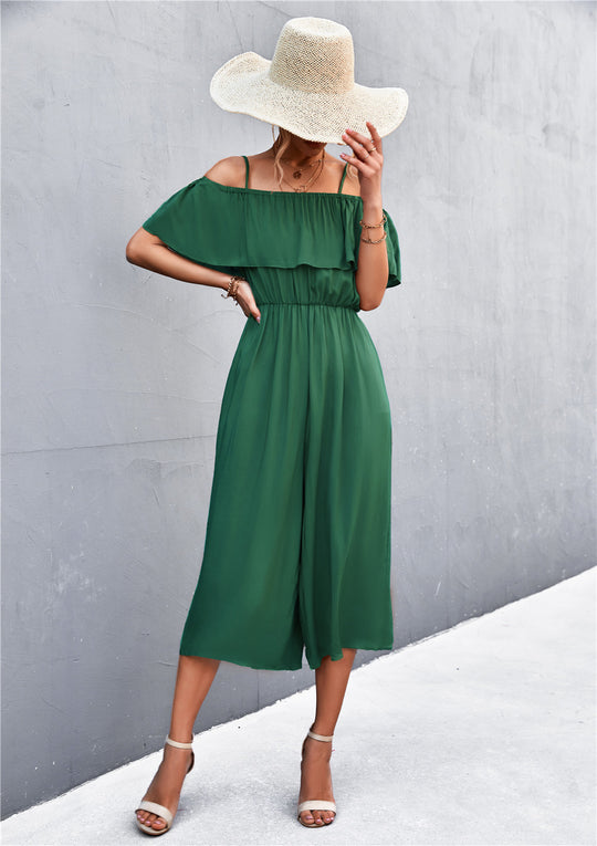 Damen eleganter Jumpsuit mit Off-Shoulder Design und lässigem Schnitt Heidi-Mode