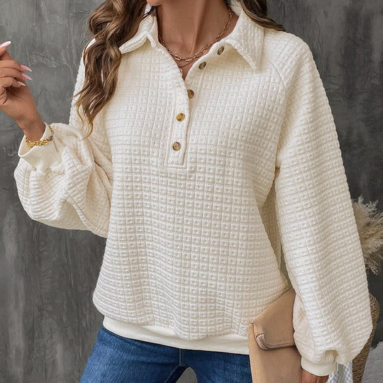 Damen Kuscheliger Waffel-Pullover Heidi-Mode