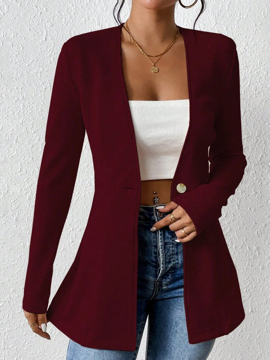 Damen elegante Blazerjacke mit asymmetrischem Schnitt Heidi-Mode