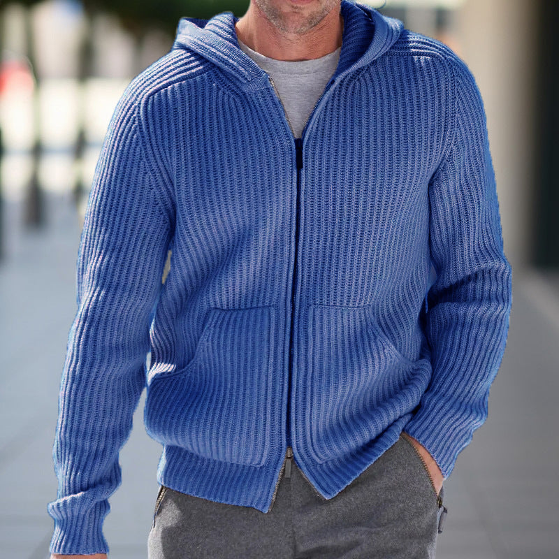 Herren Strickjacke mit strukturierter Oberfläche und praktischen Taschen Heidi-Mode