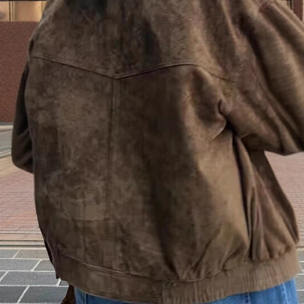 Damen Modische Wildlederjacke im lässigen Stil Heidi-Mode