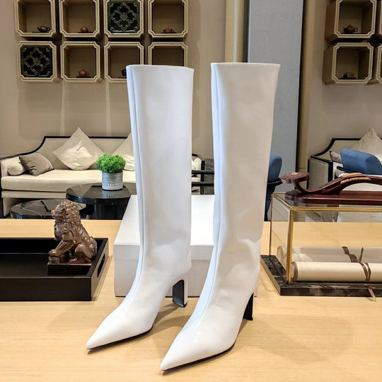 Femme Elegant Über-den-Knie Metallic Stiletto Stiefel Heidi-Mode