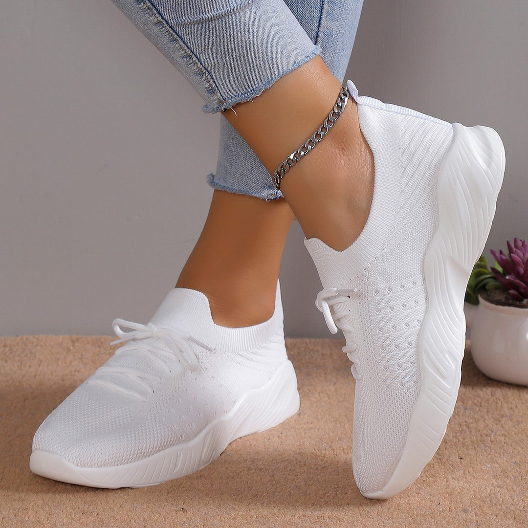 Damen atmungsaktive Slip-On Sportschuhe mit flexiblem Obermaterial Heidi-Mode